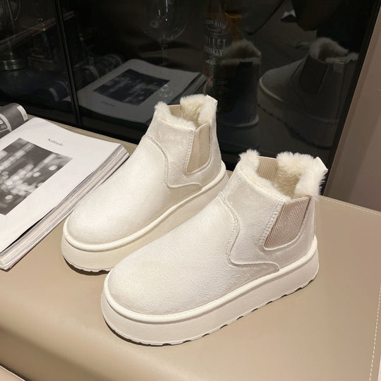 Damen Warm gefütterte Chelsea Boots mit rutschfester Sohle und elegantem Design EB