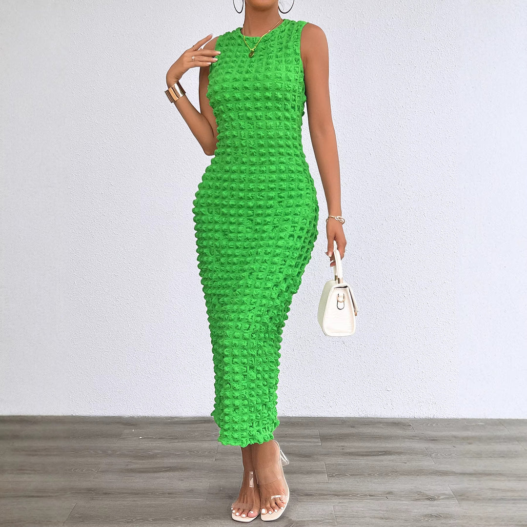 Damen Midi-Kleid mit strukturiertem Obermaterial und figurbetontem Schnitt EB