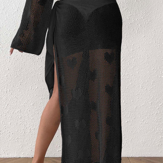 Damen transparenter Häkel-Strandsarong EB
