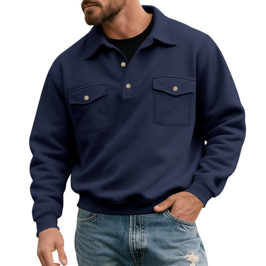 Herren lässiger Pullover mit praktischen Pattentaschen EB