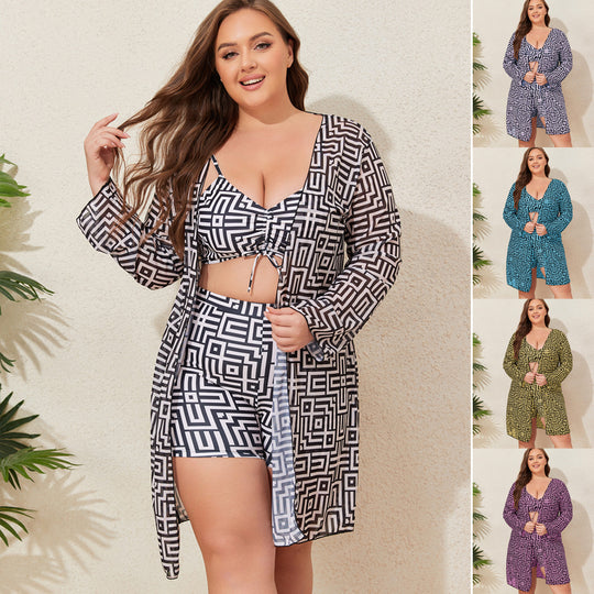 Damen Bademode-Set mit stylischem Kimono und Shorts EB
