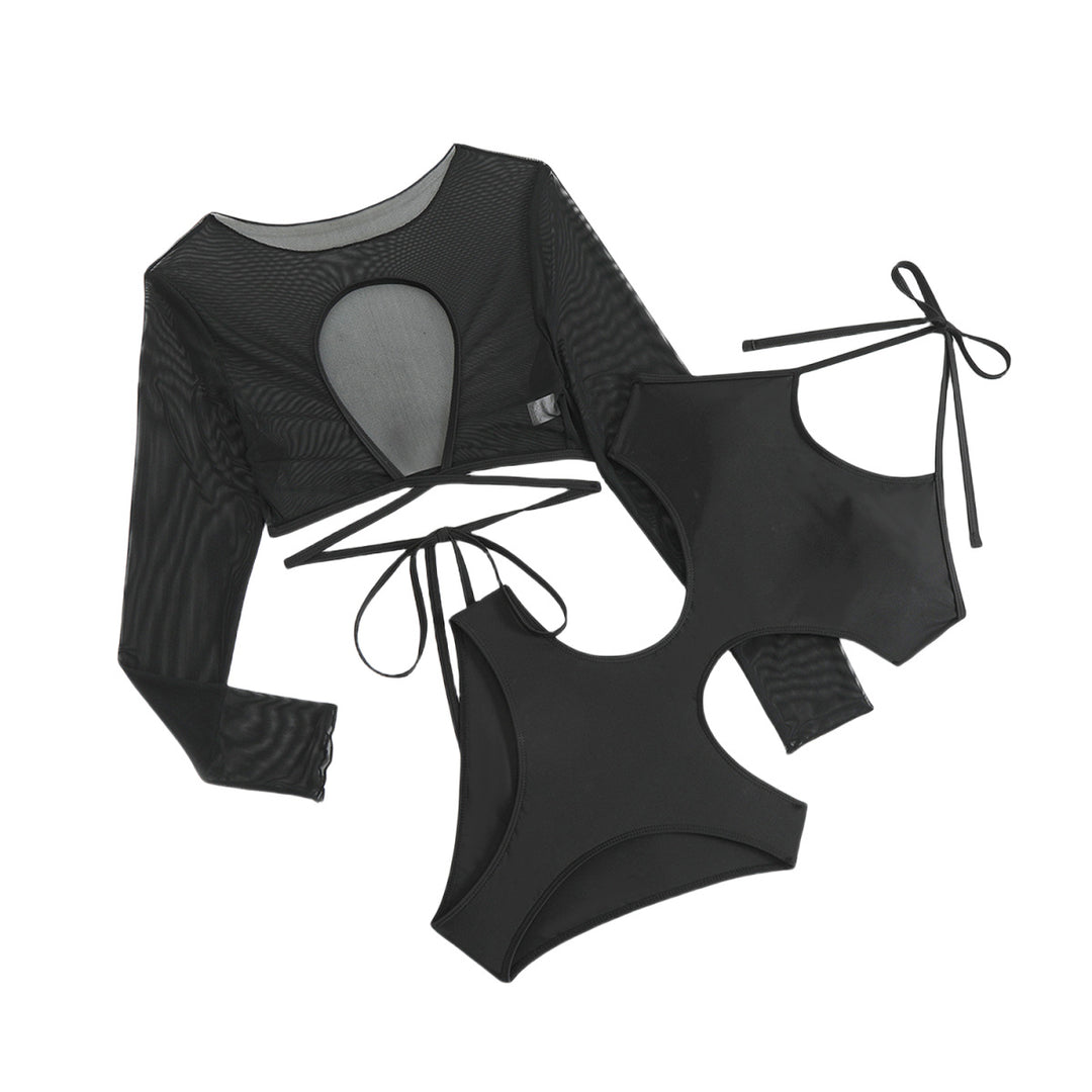 Damen Crop-Top Bikini-Set mit stilvollem Überwurf EB