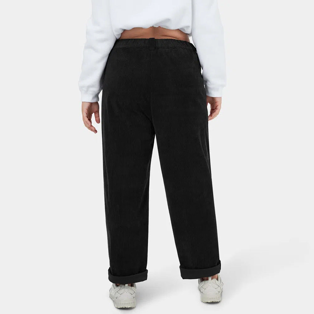 Damen Cordhosen mit weitem Bein und Bundfalten EB