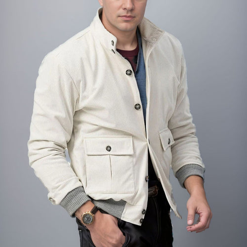 Herren sportliche Cordjacke mit praktischen Taschen und modernem Design EB