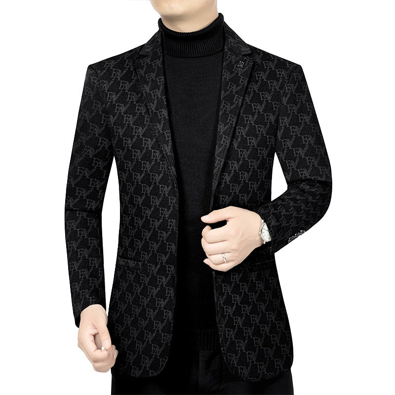 Herren Modernes Einreihiges City-Blazer mit aufgesetzten Taschen und leichter Halbfütterung EB