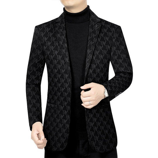 Herren Modernes Einreihiges City-Blazer mit aufgesetzten Taschen und leichter Halbfütterung EB