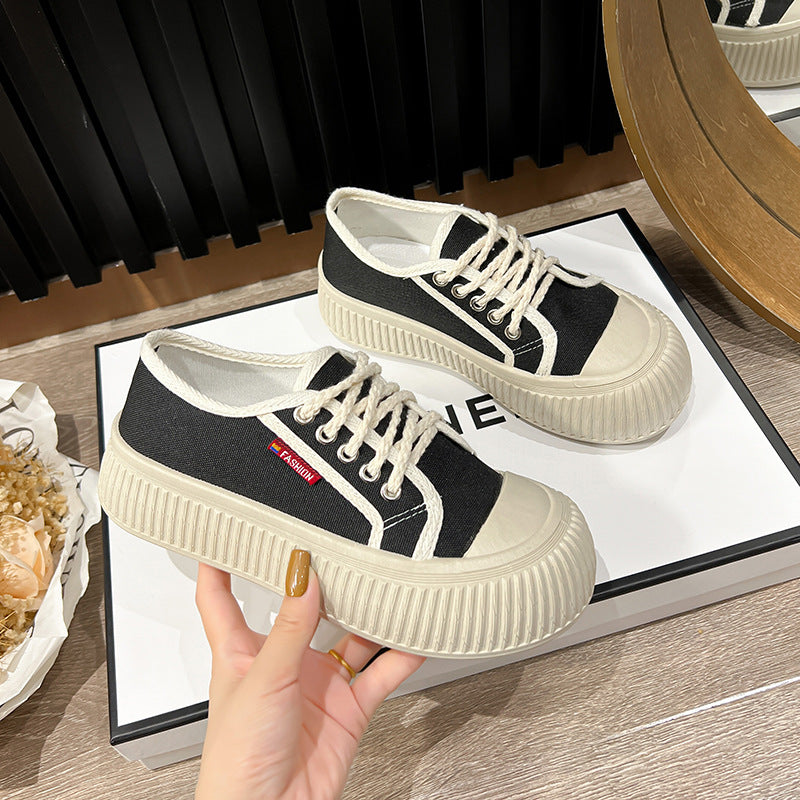 Damen lässige Slip-On Sneakers mit dicker Sohle EB