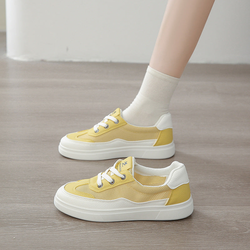 Damen bequeme Sneakers mit atmungsaktiver Netzoberfläche und sportlicher Sohle EB
