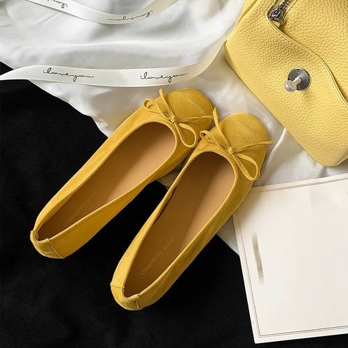 Damen Ballerinas mit elegantem Schleifen-Detail und hochwertiger Glanz-Oberfläche EB