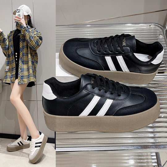 Damen Plattform Sneakers mit modischem Obermaterial und verstärkter Dämpfung EB