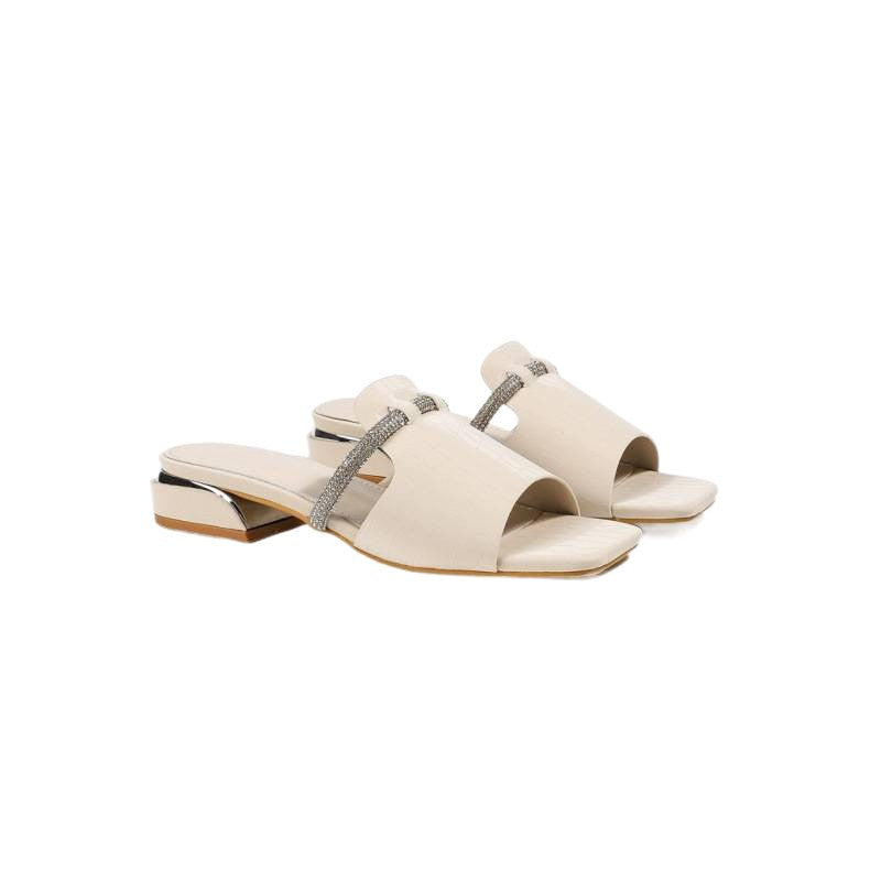 Damen Elegante Plateau-Sandalen mit Strass-Details EB