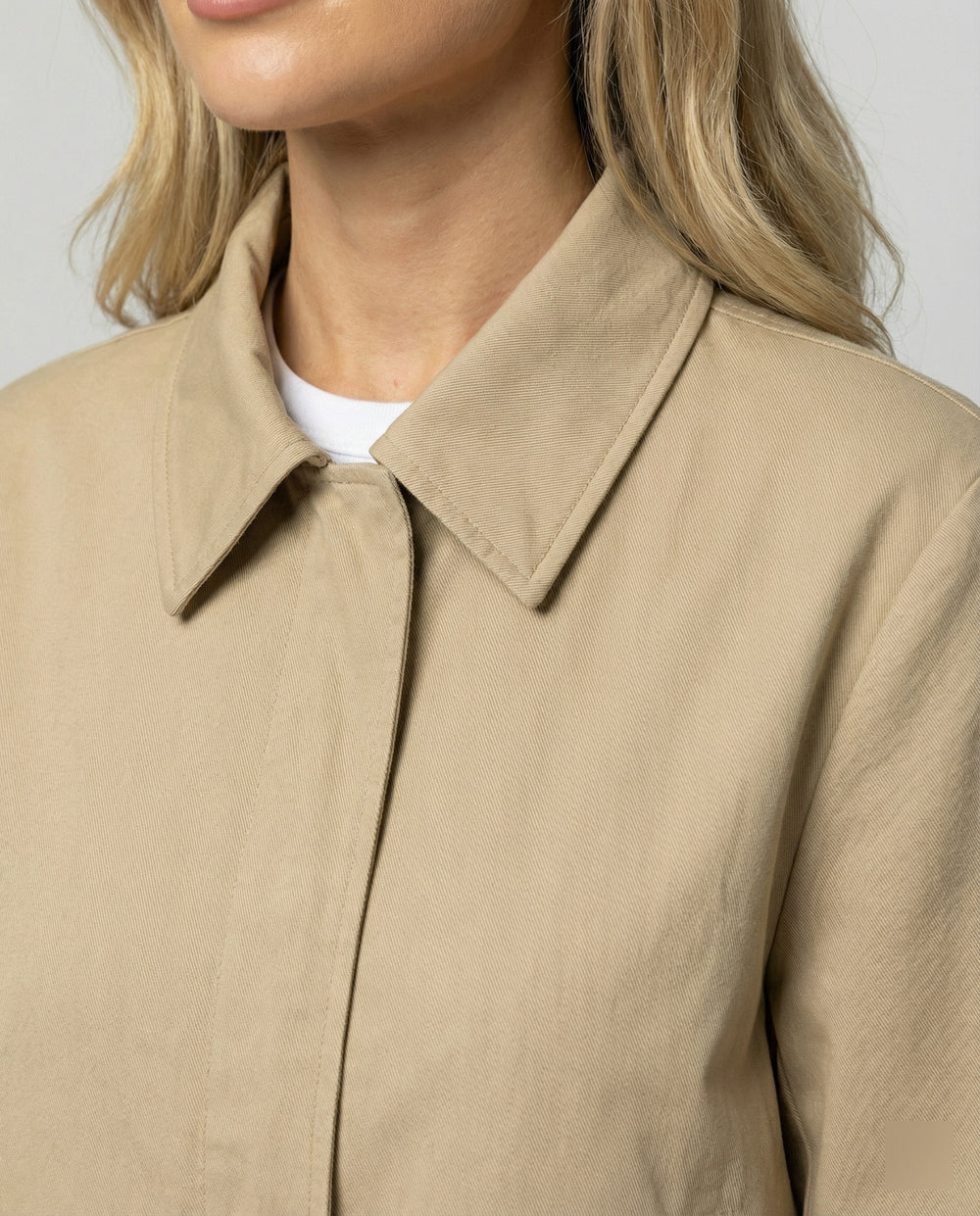 Damen kurze Blousonjacke und extraweite Palazzohose aus Baumwolltwill EB