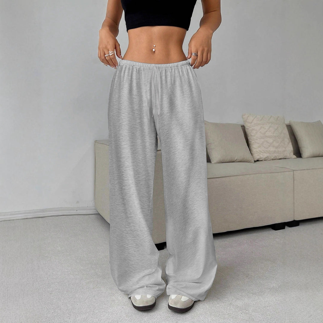 Damen nan weiter Highwaist Palazzo-Jogger mit elastischem Komfortbund, Kordelzug und seitlichen Eingrifftaschen EB