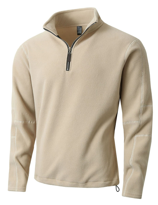 Herren Fleece-Pullover mit halblangem Reißverschluss und Stehkragen EB