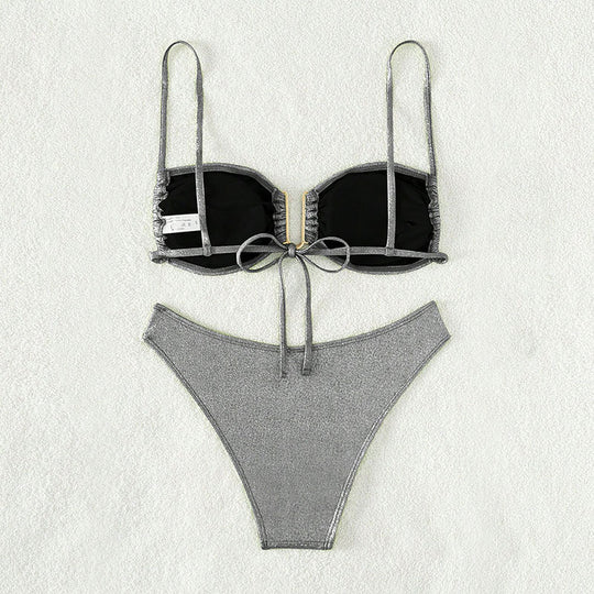 Damen Glitzernder Bikini mit verstellbaren Trägern EB