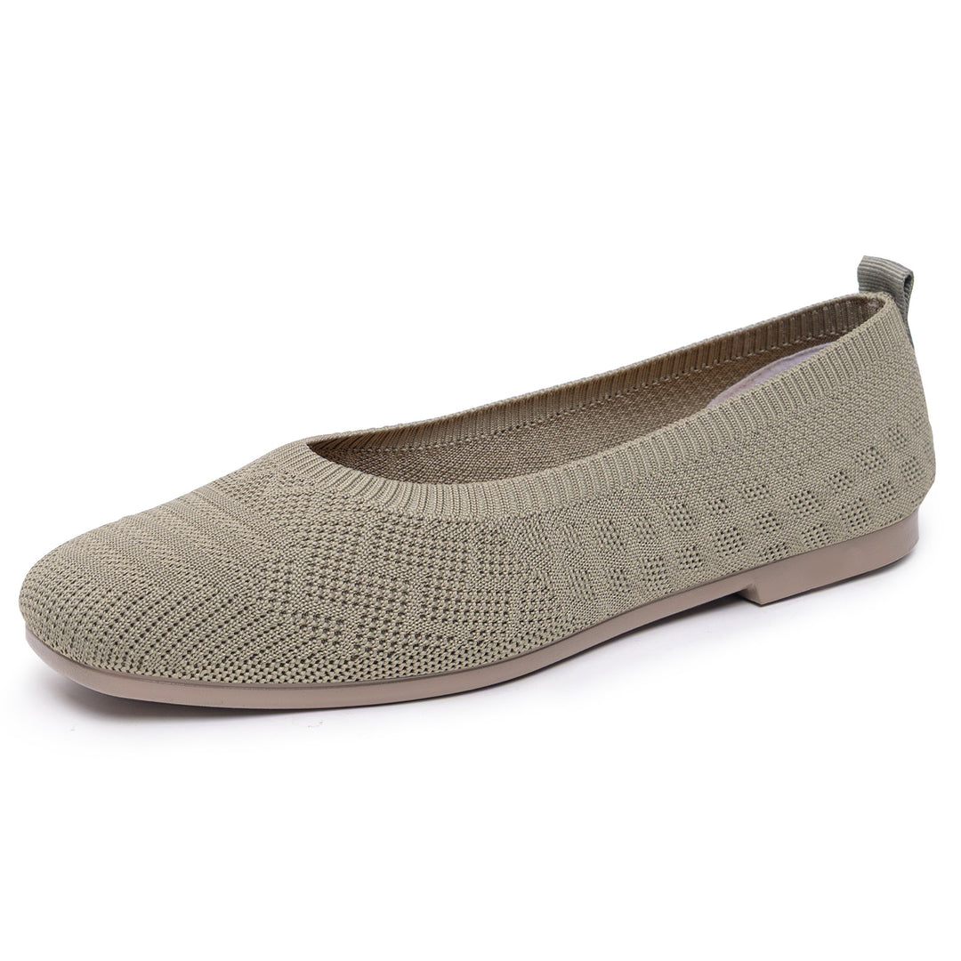 Damen elegante Ballerinas aus atmungsaktivem Strickmaterial EB