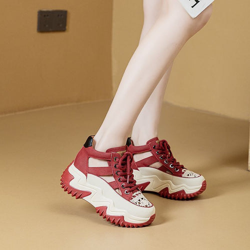 Damen Sportliche High-Top Sneakers mit rutschfester Profilsohle und atmungsaktivem Obermaterial EB