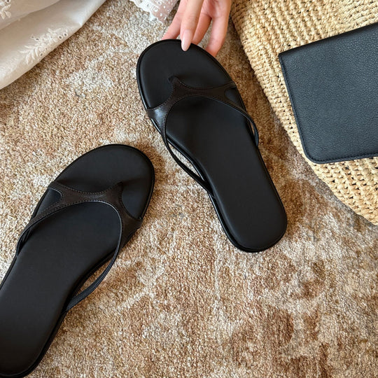 Damen Komfortable Zehentrenner-Sandalen mit elegantem Riemendesign und rutschfester Sohle EB