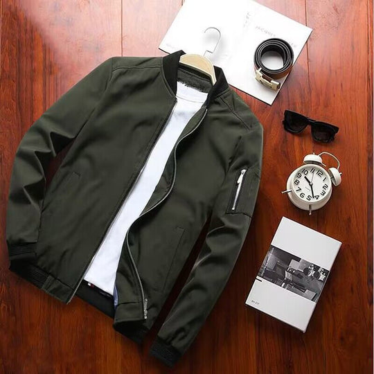 Herren moderne Bomberjacke mit praktischen Taschen und elastischen Bündchen EB
