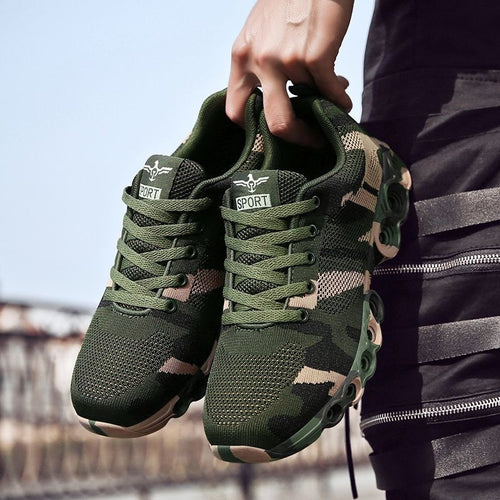 Damen Sportliche Camouflage Sneakers mit dämpfender Sohle EB