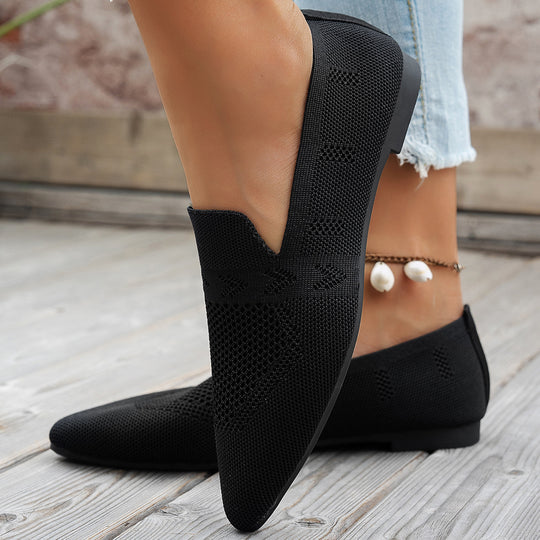 Damen Ballerinas mit kreativem Hahnentrittmuster und flexiblem Fußbett EB