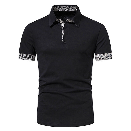 Herren Poloshirt mit modernem Paisleymuster und sportlichem Schnitt EB
