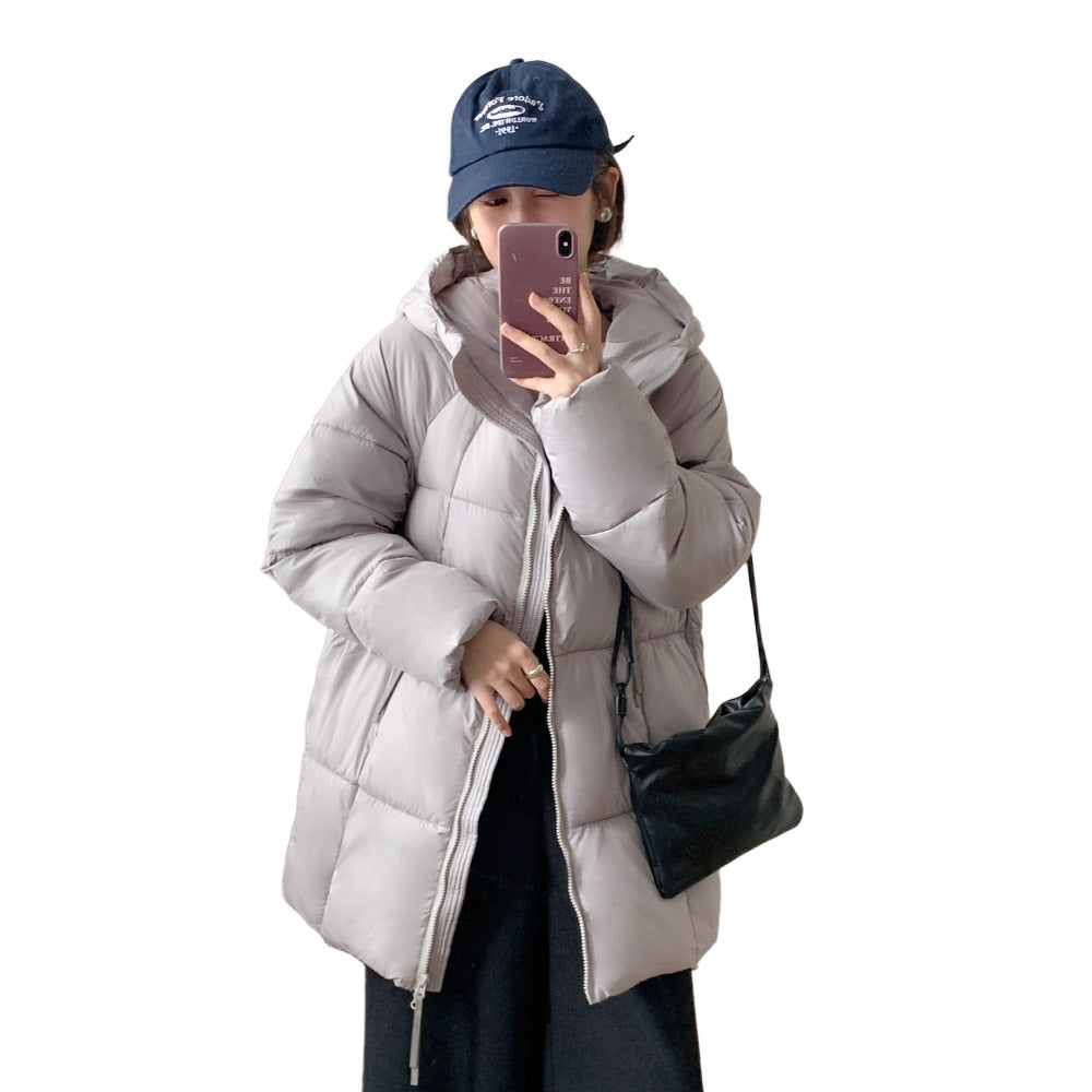 Damen Übergroße Pufferjacke mit Kapuze und praktischen Eingrifftaschen EB