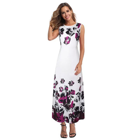 Damen Maxikleid mit Floralem Print und Praktischen Taschen EB