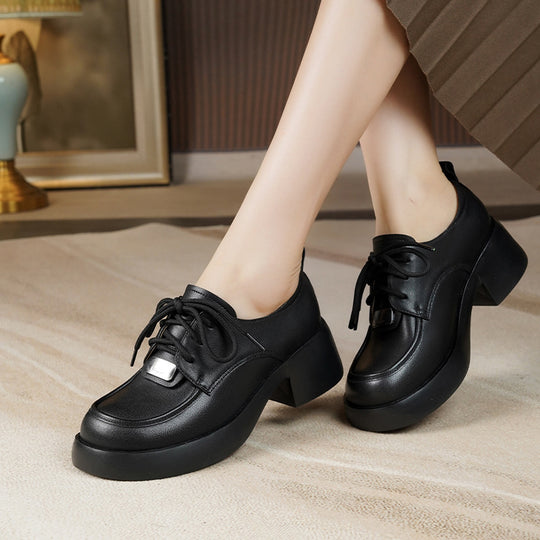 Damen Elegante und moderne Schnürschuhe mit Keilabsatz EB
