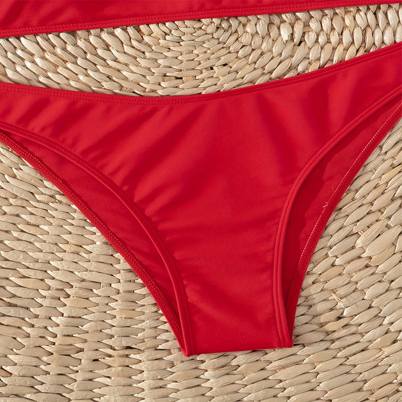 Damen eleganter Zweiteiler Bikini mit feinen Trägern EB