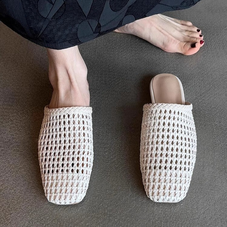 Damen Bequeme, handgewebte Pantoletten in modernem Design EB