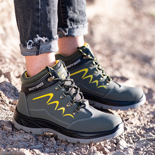 Sicherheit Ankle Schuhe Anti-smashing Stahl Kappe Kappe Stiefel Männer Bau Arbeit stiefel EB