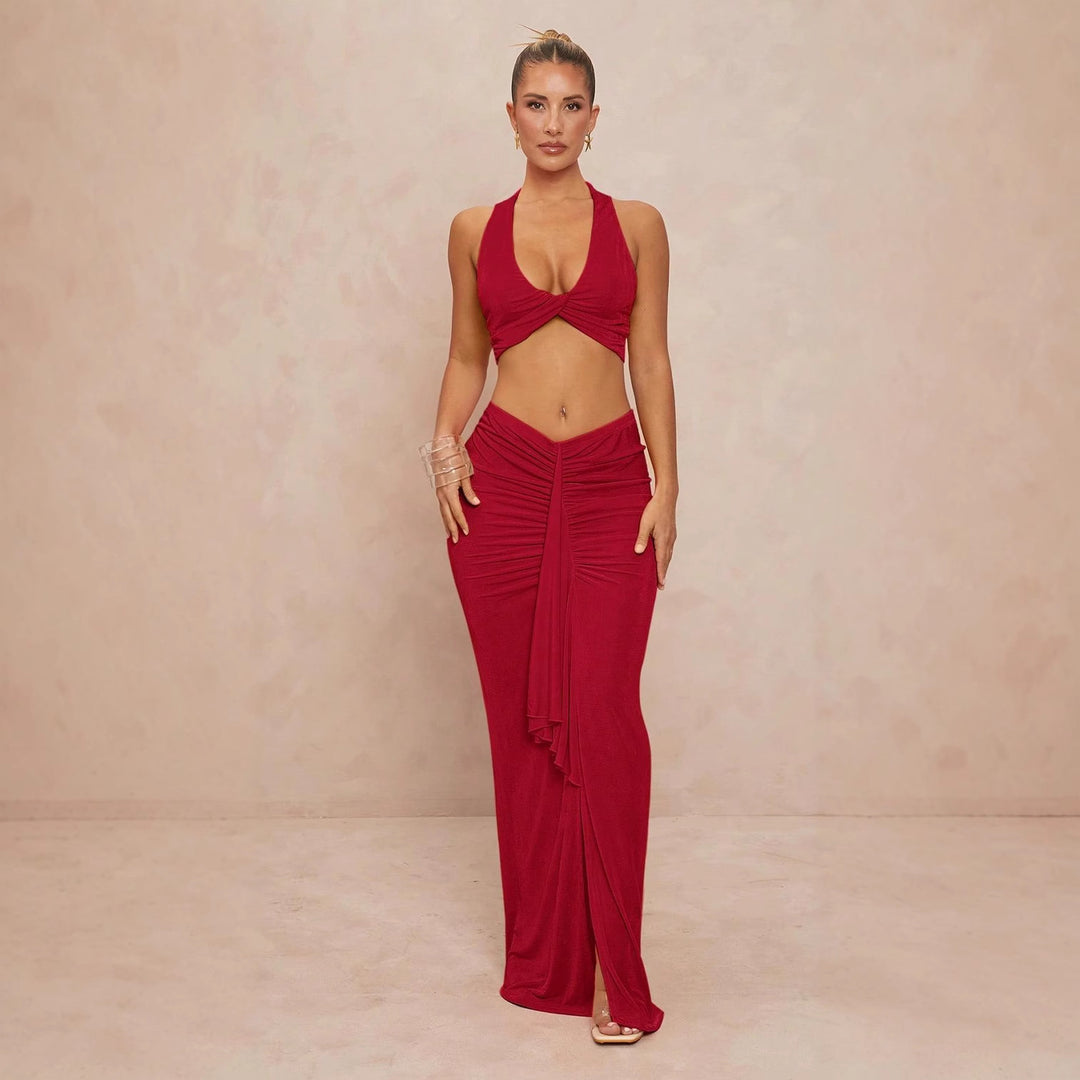 Damen elegantes Bodysuit mit Kreuz-Trageoption und seitlichem Schnitt EB