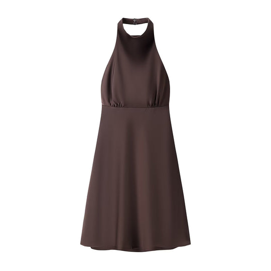 Damen Halterkleid mit schwingendem Rock und elegantem, fließendem Schnitt EB