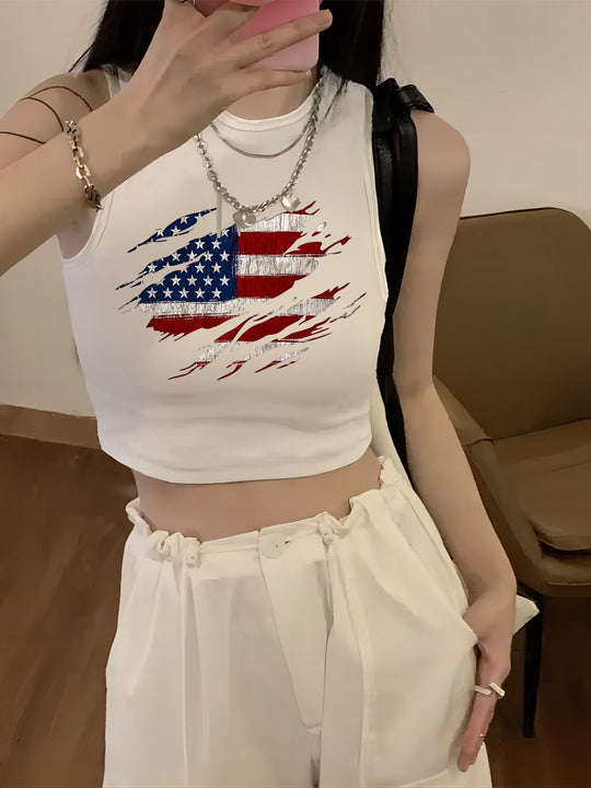 Damen Crop-Top mit kreativem Spruch und lässigem Schnitt EB
