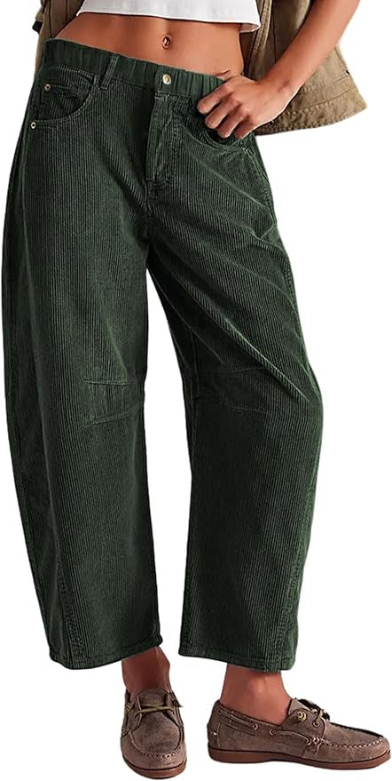 Damen Bequeme und stylische Palazzo-Hosen mit seitlichen Taschen EB