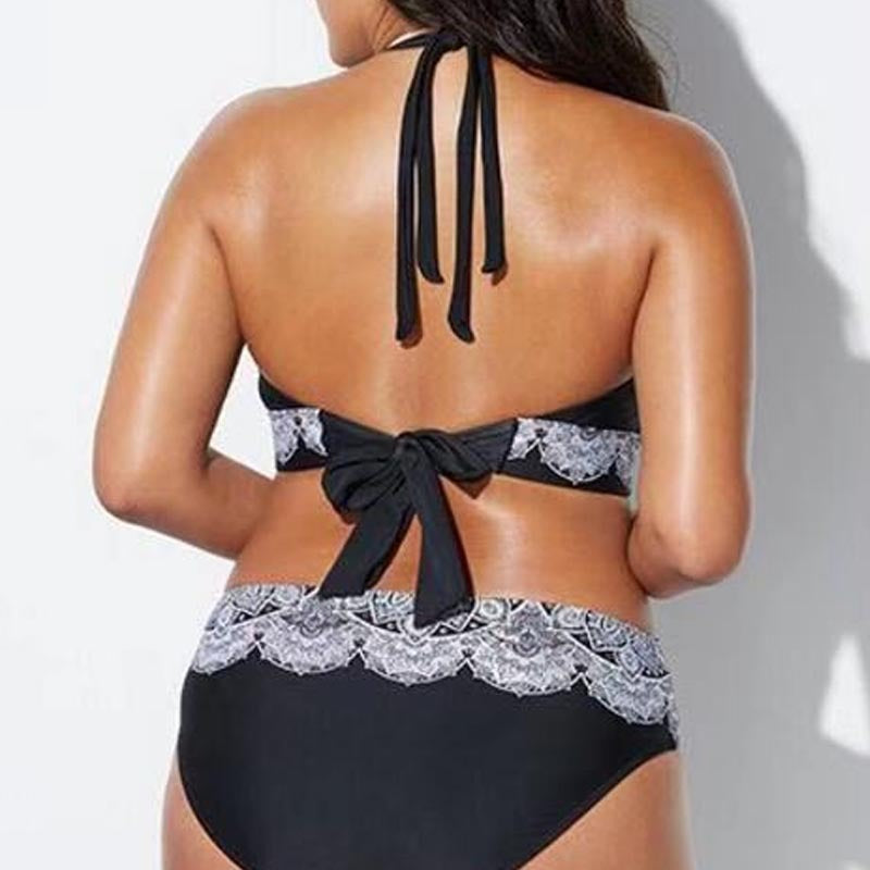 Damen Triangel-Bikini mit kontrastierenden Dessins EB