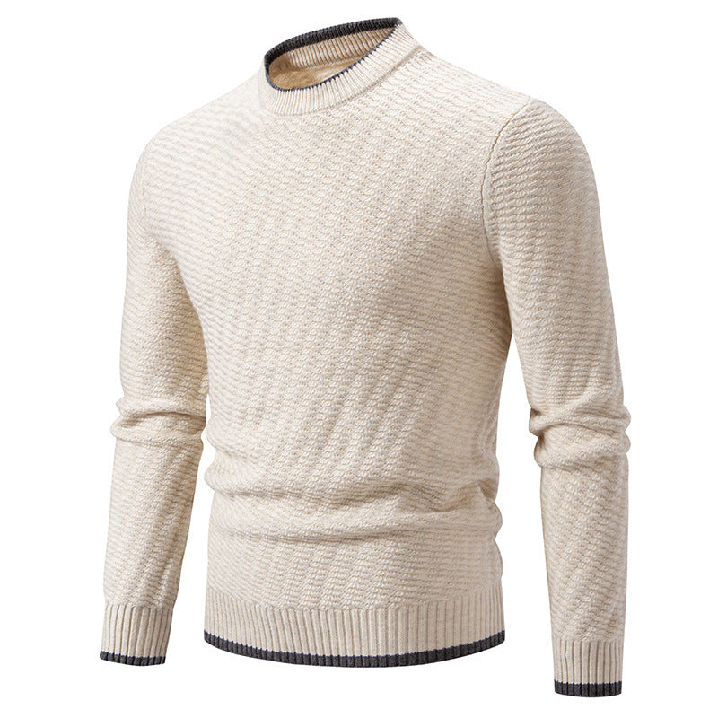 Herren strukturierter Pullover mit hochabschließendem Kragen EB