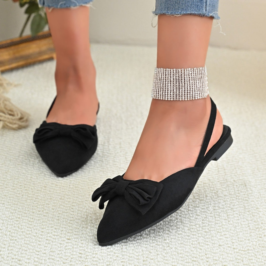 Damen Ballerinas mit stilvollem Schleifendetail und eleganter Spitze EB