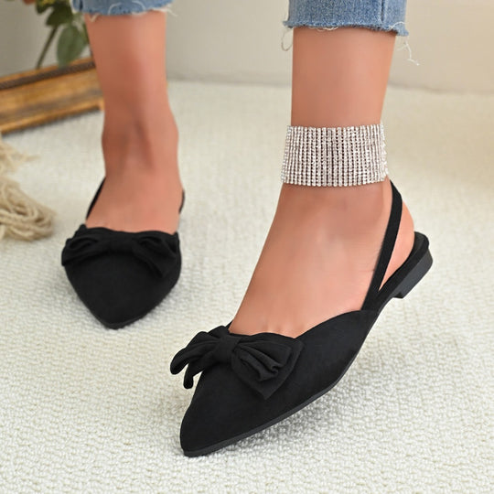 Damen Ballerinas mit stilvollem Schleifendetail und eleganter Spitze EB