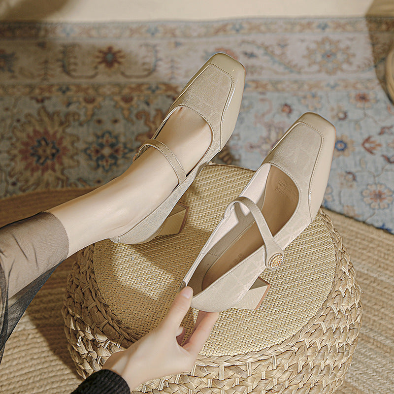 Damen elegante Slingback Ballerinas mit modischem Riemen EB