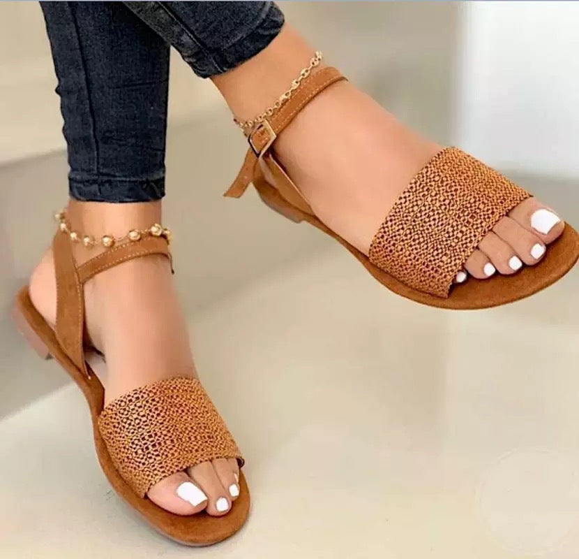 Damen elegante Sandalen mit funkelndem Strass und komfortablem Riemendesign EB