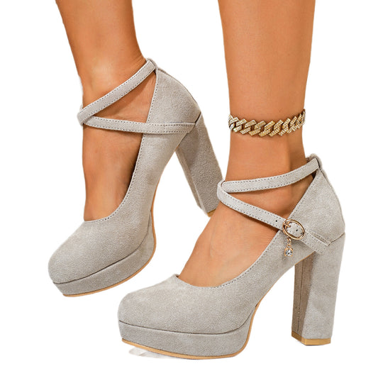 Damen Plateau-Pumps mit geflochtenem Riemen EB