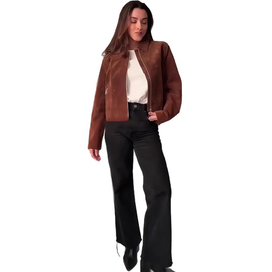 Damen elegante Wildlederjacke EB