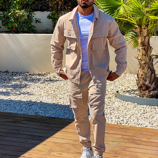 Herren bequeme Cargo-Hose und Jacke Set EB