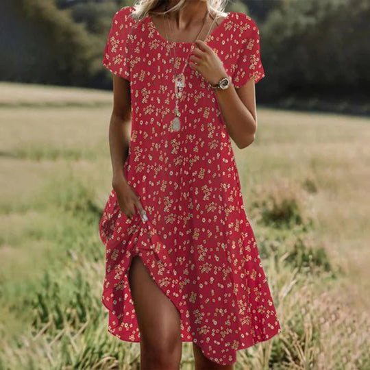Damen Freizeitkleid mit asymmetrischem Saum und Taschen EB