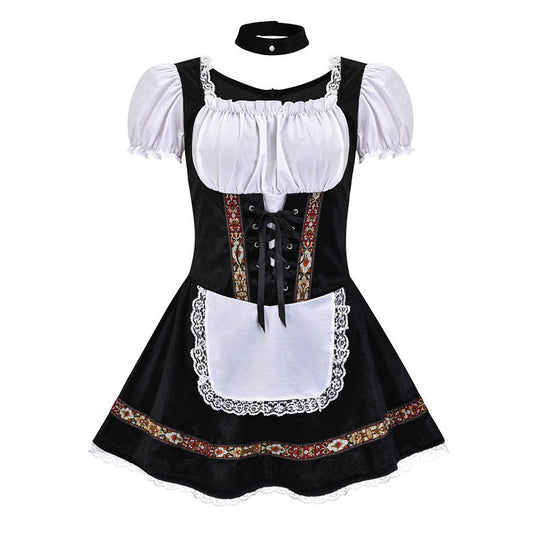 Damen Trachtenkleid mit romantischer Schnürung und dekorativen Rüschen EB