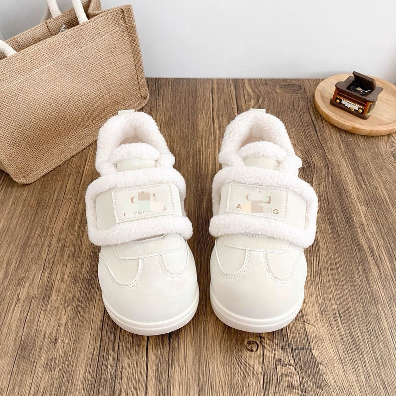 Damen warme Sneaker mit flauschigem Innenfutter und praktischem Klettverschluss EB