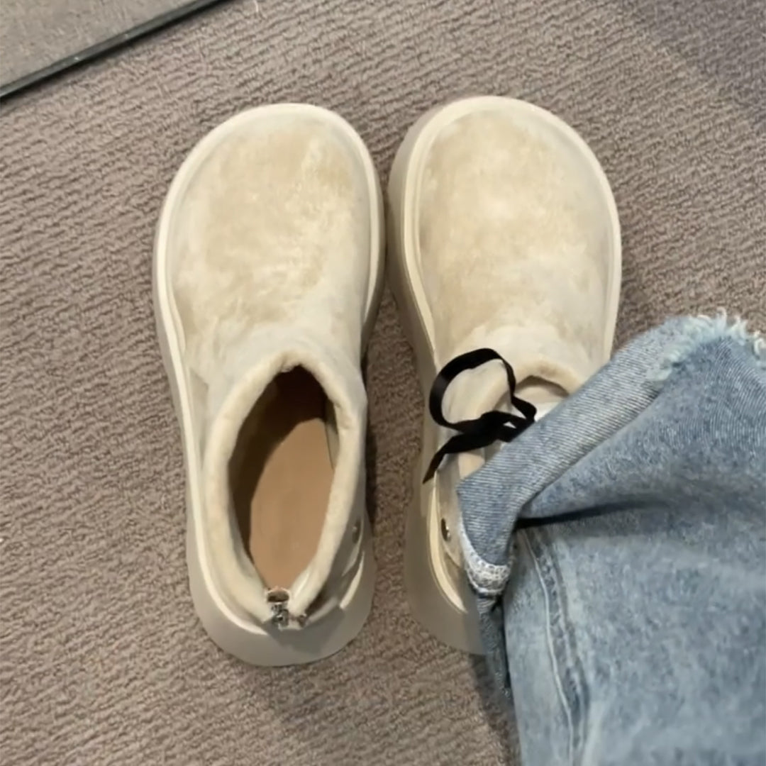 Damen Stiefeletten mit modischem Plateau und praktischen Druckknopf EB