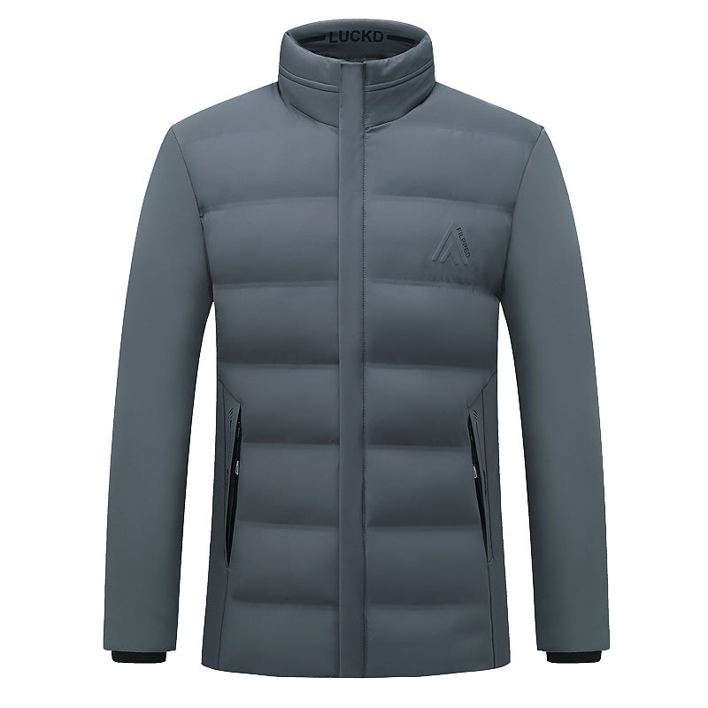 Herren Wattierte City-Jacke mit Stehkragen, wasserabweisender Oberfläche und verdecktem Reißverschluss EB